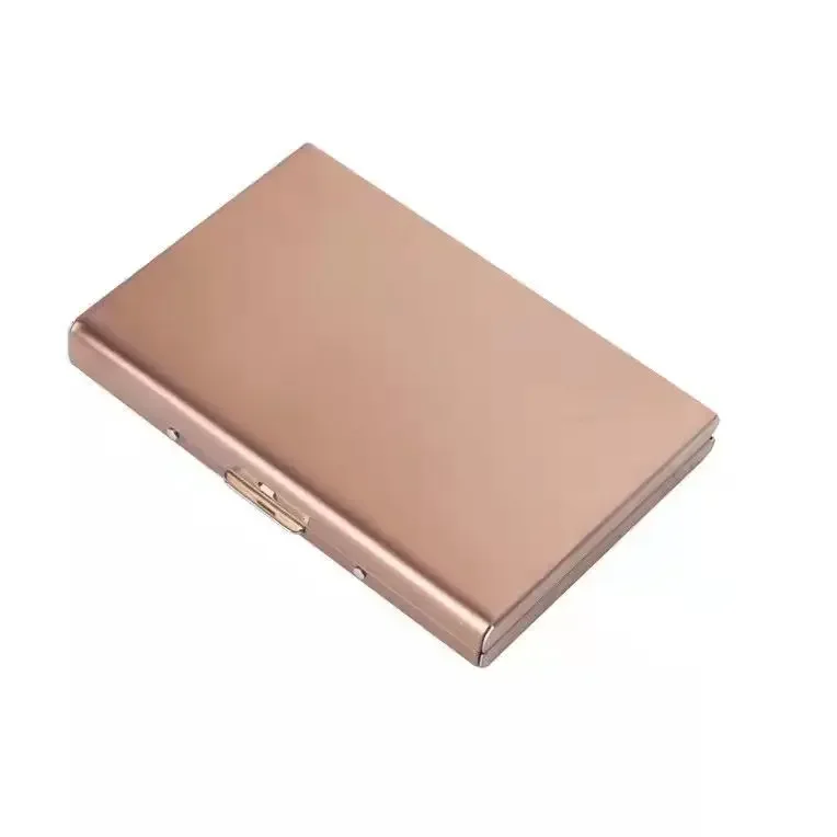Nouveaux portefeuilles en métal en alliage d'aluminium RFID blocage porte-carte Anti-magnétique cartes de crédit d'affaires protecteur étui rigide pour hommes femmes: Rose Red