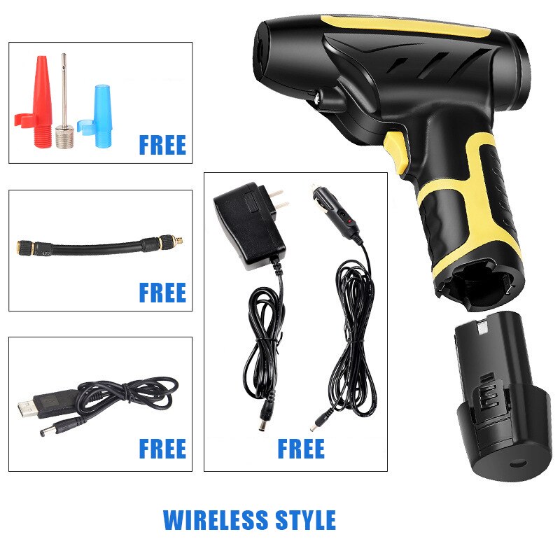 Portable Digital Handheld LED Smart Car Tire Inflator Electric Air Pump 150 PSI Repair Tool Accessories Air Compressor Pump
