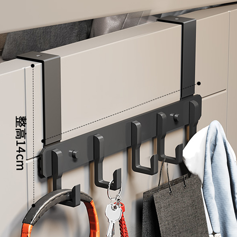 Deur achter haak Opbergmuur Hangende kleerhanger Kapstok Ponsvrije hanger Slaapkamerorganisator Opslag Keukenaccessoires: WIT