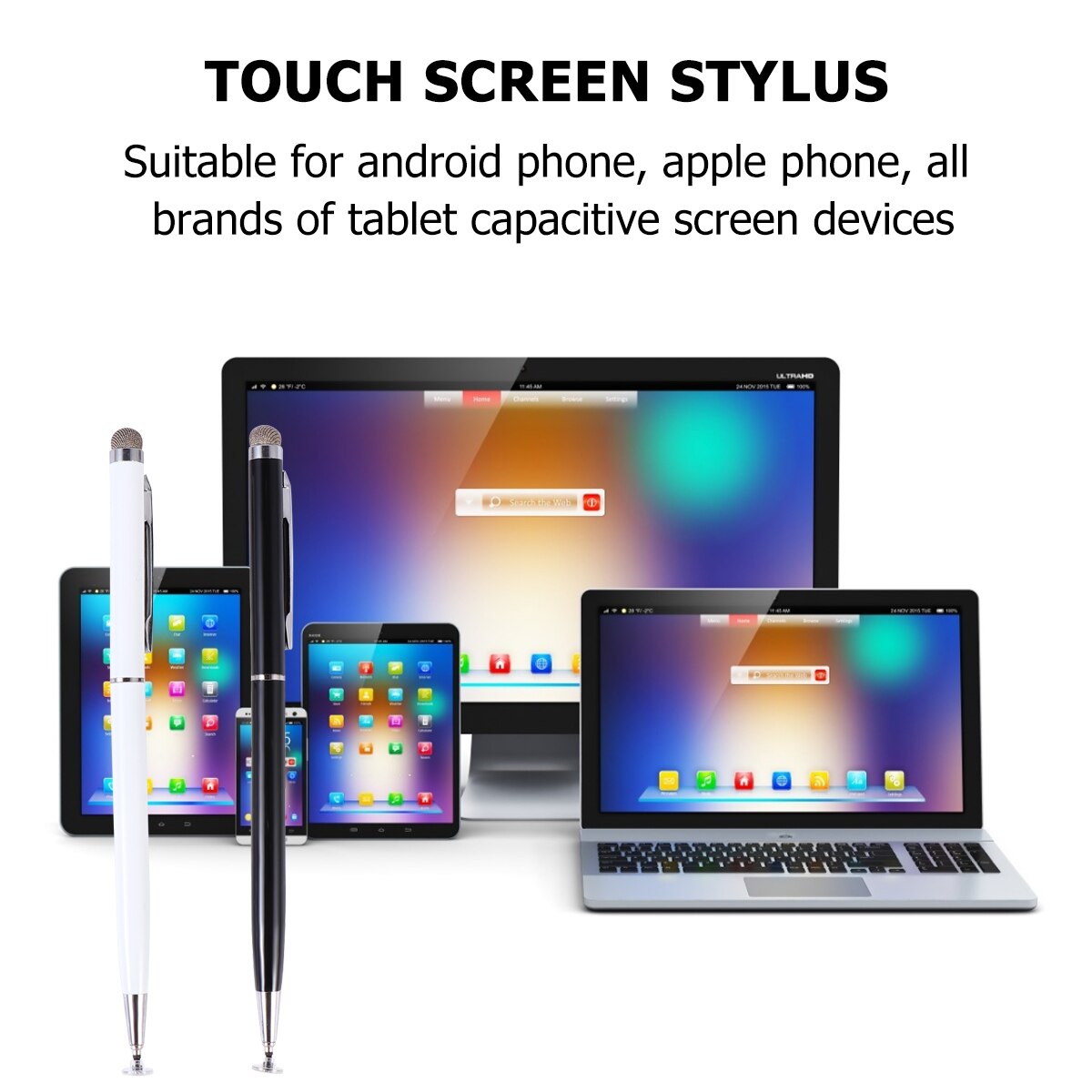 2 uds bolígrafo Stylus Universal lápiz lápices para pantalla táctil capacitiva de pintura de la pluma