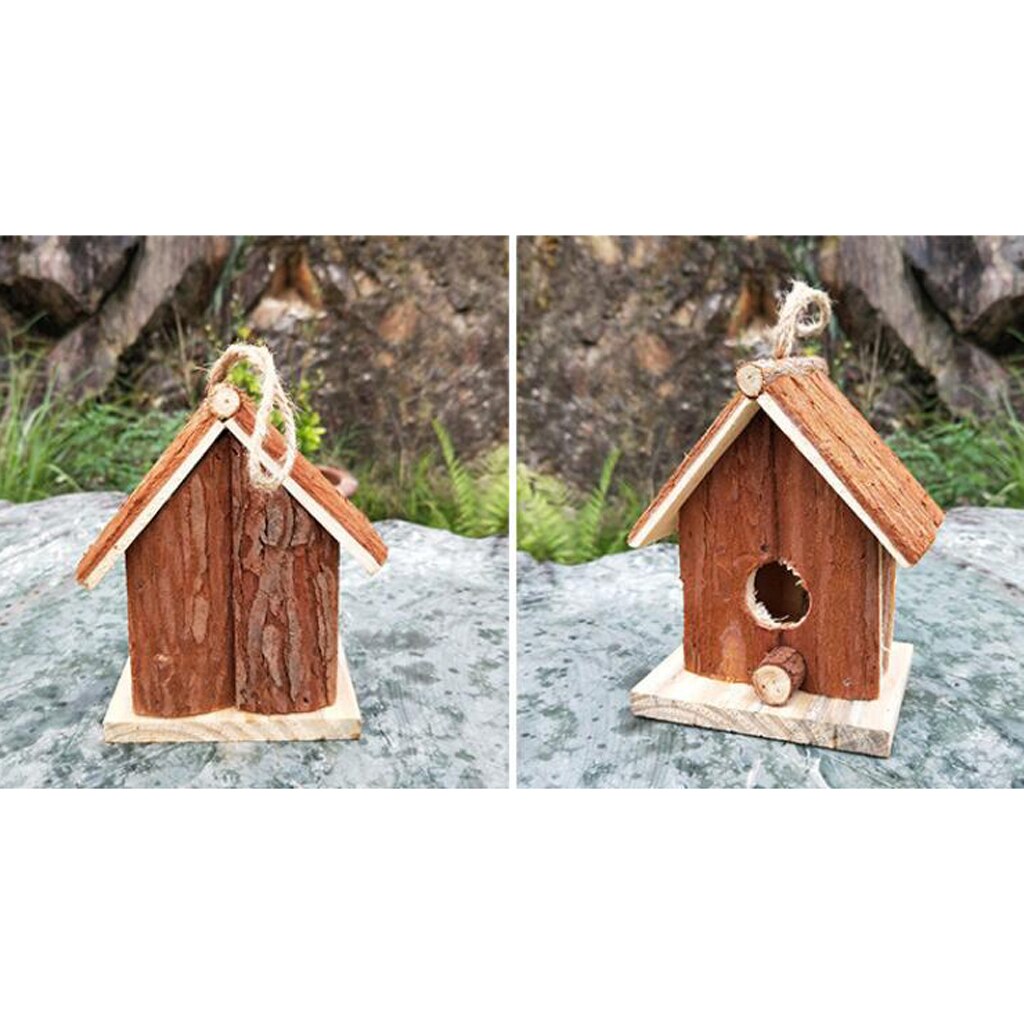 Valley Birdhouse Wooden Hanging Outdoor Rustic Bird House Home Garden Decor