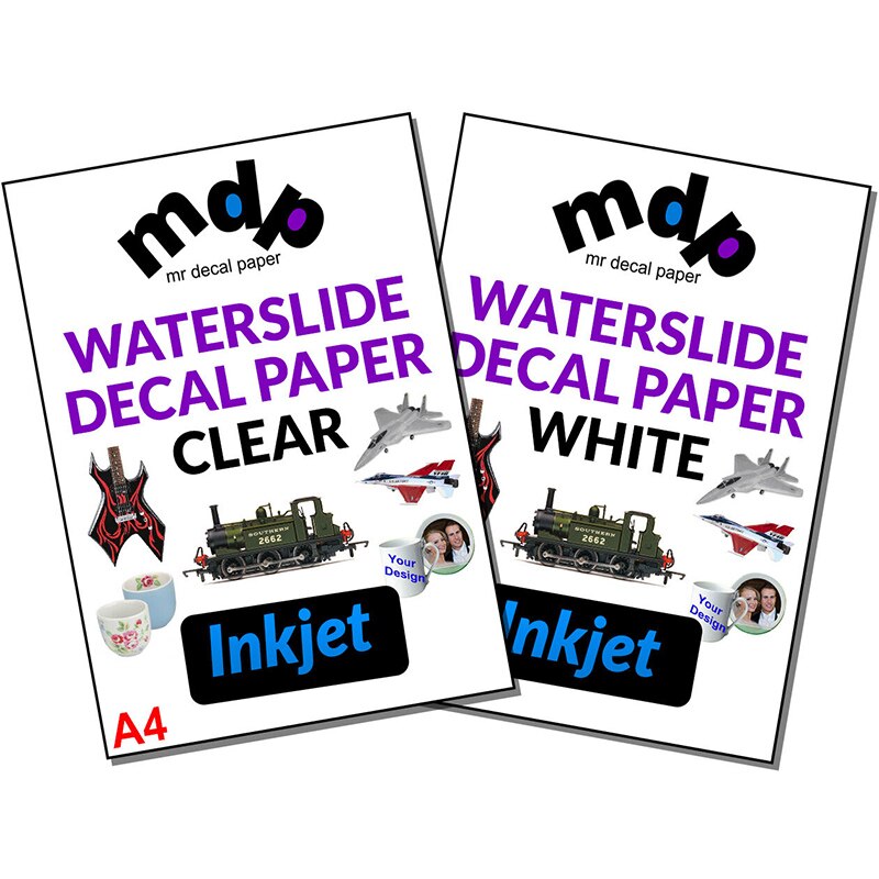 5 pcs A4 Size Inkjet Water Slide Decal Paper Transparent Printing Water Transfer Paper Clear Inkjet Waterslide Decal Paper