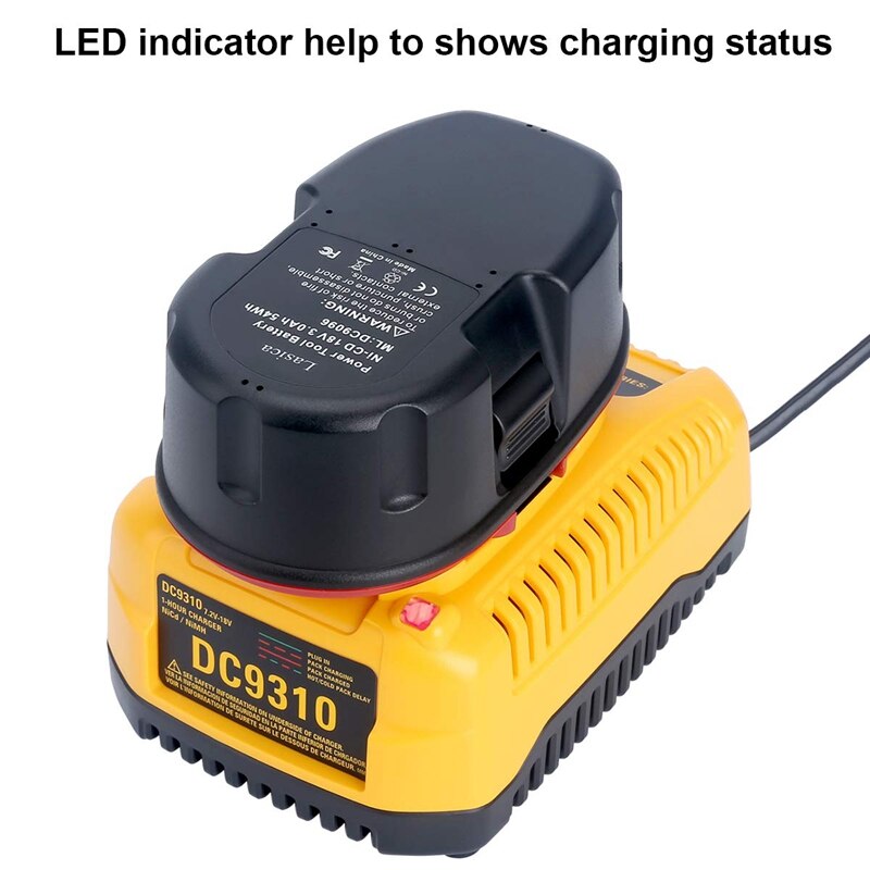 Dc9310 hurtigoplader til dewalt 7.2v-18v xrp ni-cd ni-mh batteri  dc9096 dc9098 dc9099 dc9091 dc9071 de9057 dw9096 dw9094 dw9072, u