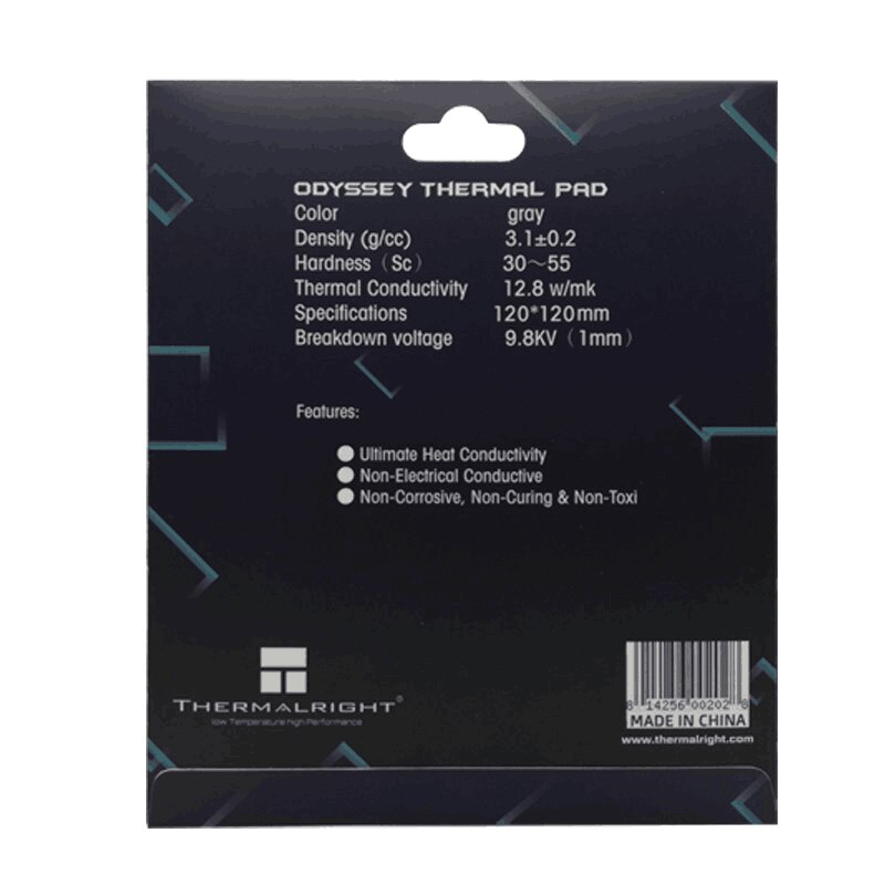 Thermalright Non-Conductive GPU Card Water Cooling Thermal Mat 12.8W/mk 120x120mm 0.5mm/1.0mm/1.5mm/2.0mm Original authentic