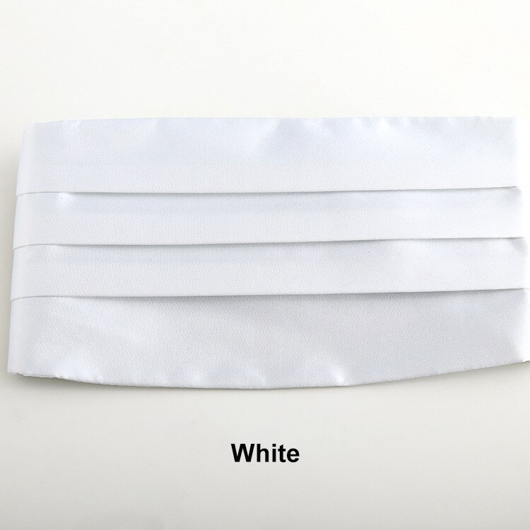 Herren Klassische Kummerbund Satin Elastische Bauchband Smoking Kummerbund Für Formale Hochzeit Prom Dinner-Party Taille Band: white