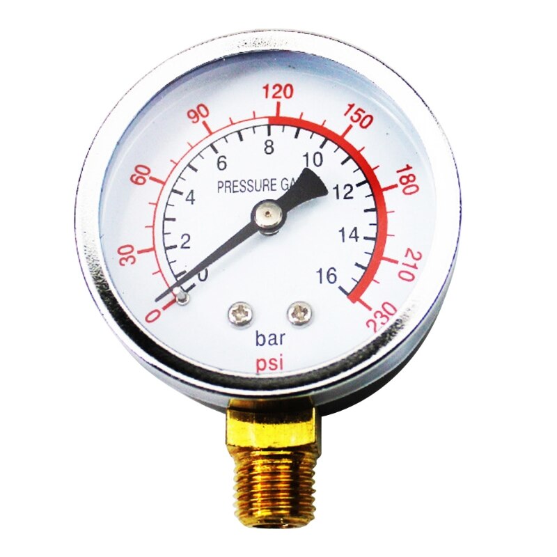 Air Compressor Gauge All Purpose Pressure Gauge Iron/Plastic Case Dual Scale Gauge Horizontal/Vertical Installation: Red