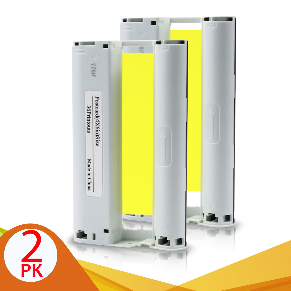 6 Inch KP 108IN KP-36IN Ink Paper Set For Canon Selphy CP1300 Ink Cartridge For Canon Selphy CP1200 CP910 CP900 Photo Printer: 2 Inks
