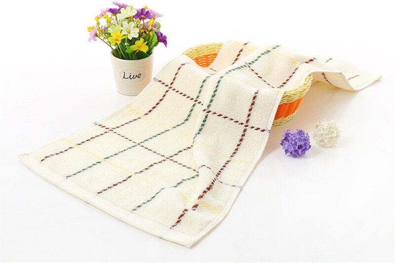 Jacquard Plaid 33*74 cm Soft 100% Terry Hand Towels for Adults Decorative Face Bathroom Hand Towels Toallas de Mano V5841
