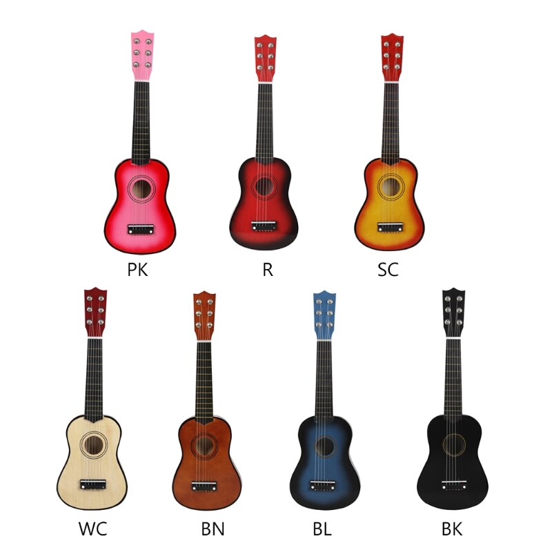 21 Inch 6 String Basswood Acoustic Guitar Small Guitar For Beginners Practice Kids Practical Playing Musical Instruments