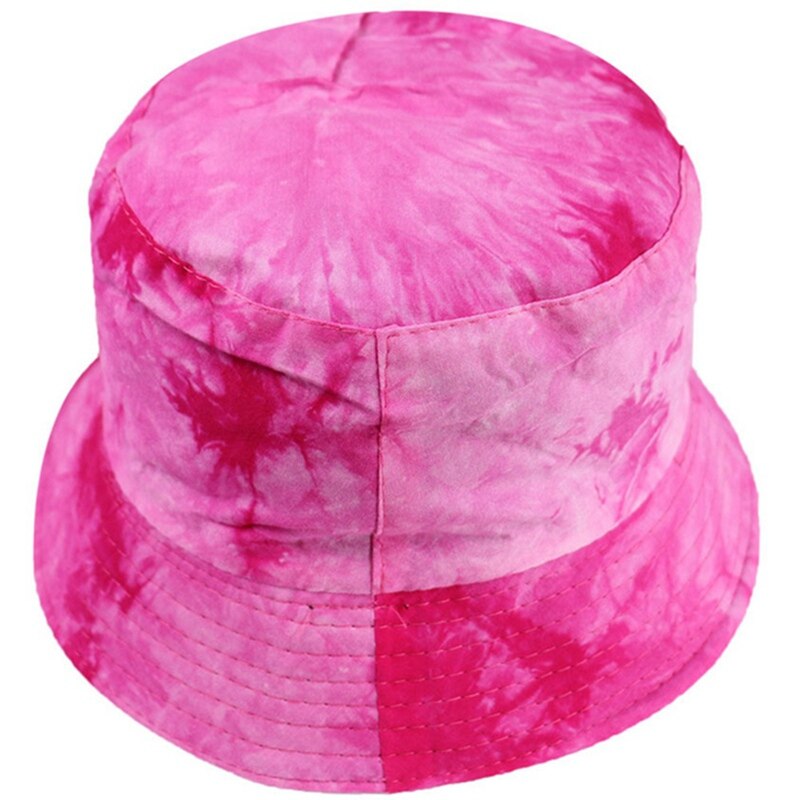 Vår sommar slipsfärg hink hattar fiskekepsar dam dam streetwear tryckta solhattar manliga hiphop kepsar: Slips färg-rosa