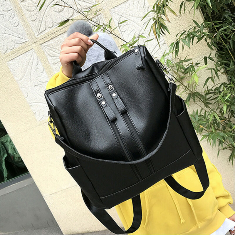 Mochila de piel sintética para mujer, bolso de viaje, escolar, para hombro, a la ,