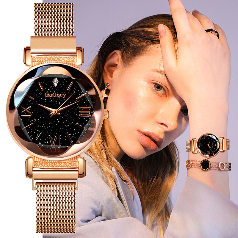 Vrouwen Horloge Gogoey Luxe Persoonlijkheid Romantische Ster Horloges Crystal Magneet Gesp Dames Tijd Klok Relogio Feminino