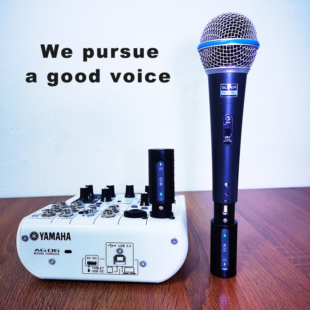 Wireless Microphone System 2.4GHz Wireless XLR Transmitter and Receiver for Dynamic Microphone, Audio Mixer, PA System