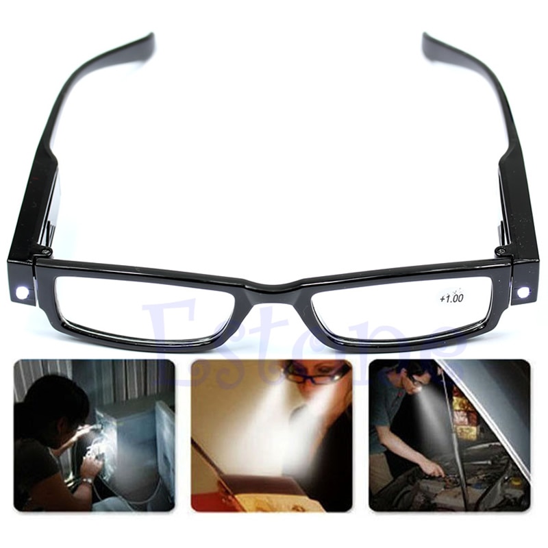Multi Strength LED Reading Glasses Eyeglass Spectacle Diopter Magnifier Light UPPY