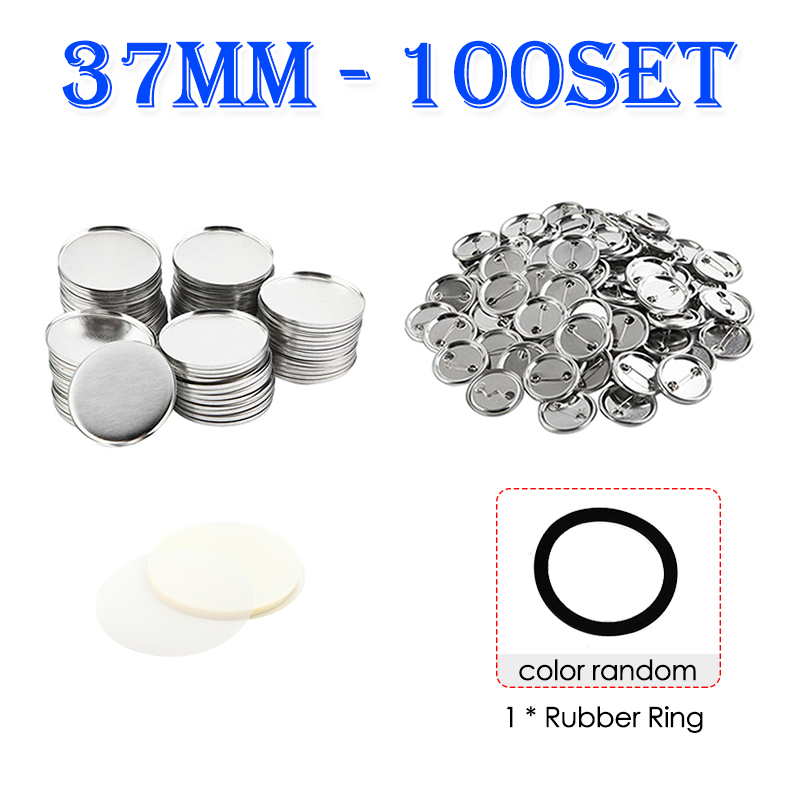 100Set leere Abzeichen Pin Button Maker Herstellung von Teilen liefert 25mm 32mm 37mm 44mm 58mm DIY Button Herstellung für Punch Press Maschine: Licht Gelb