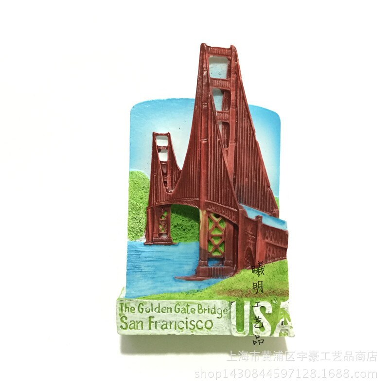 The Golden Gate Bridge San Francisco Fridge Magnet Souvenir Lombard Street Usa Magnet Fridge Sticker Home Decor: Golden Gate Bridge