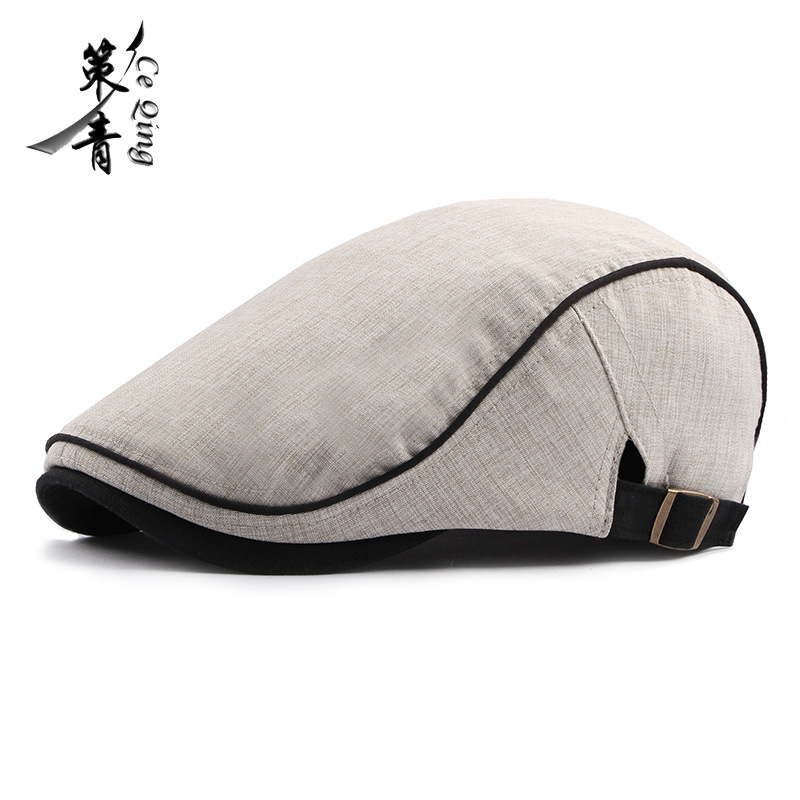 Mannen Vrouwen Katoen Platte Pet Zomer Scally Ivy Gatsby Krantenverkoper Baret Driver Cabbie Jachthoed: Beige