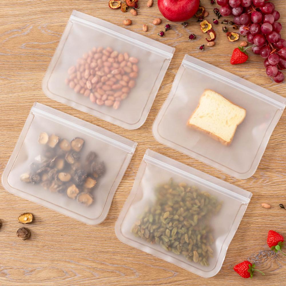 Bolsas reutilizables de silicona para almacenamiento de alimentos, contenedores de silicona a prueba de fugas, de grado alimenticio, 1 Uds.