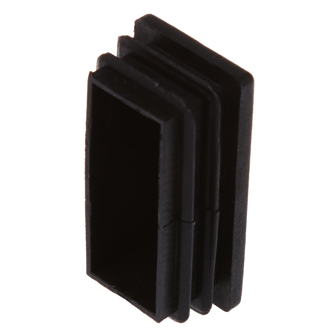 ! plast rektangelrörinsatser ända täcklock 25 x 50mm svart 10 st