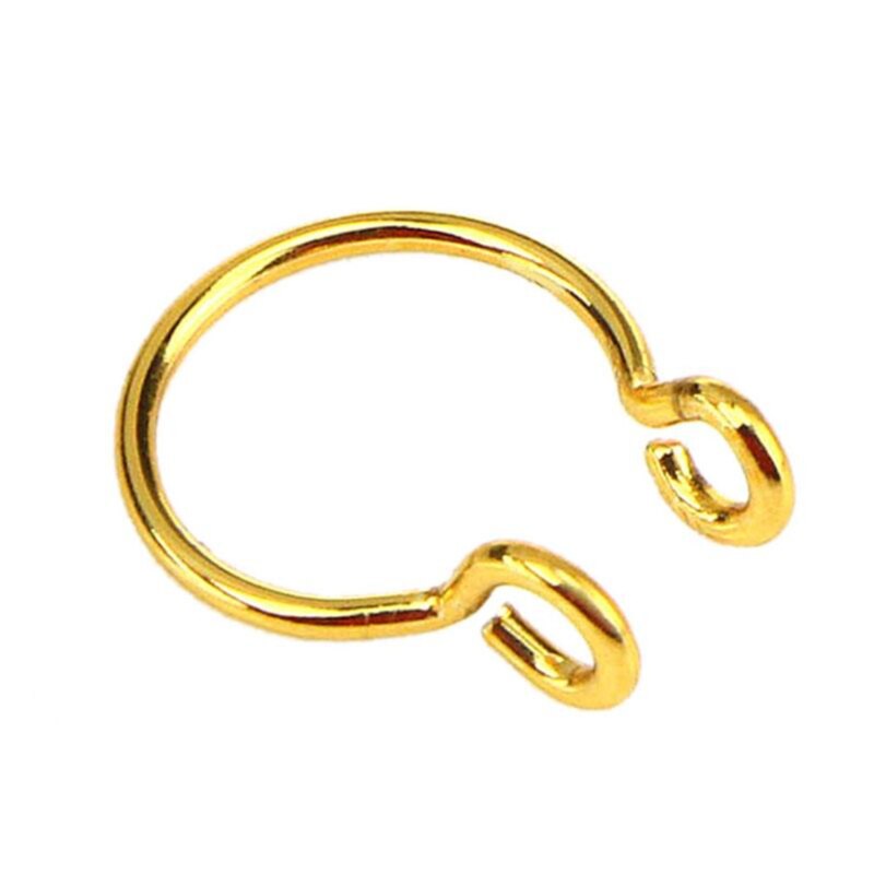 1Pcs U Vormige Nep Nose Ring Hoop Septum Ringen Roestvrij Staal Neus Piercing Nep Piercing Oreja Pircing Sieraden: Goud-kleur