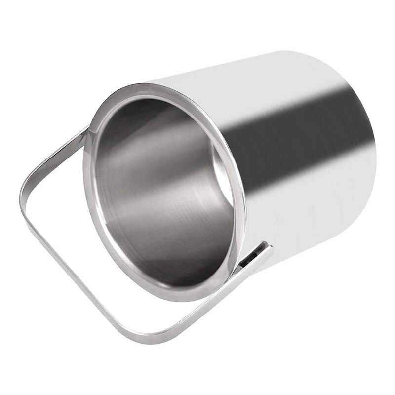 Stainless Steel Ice Square Container Double Walled 1.3L Ice Bucket Container with Tongs Lid