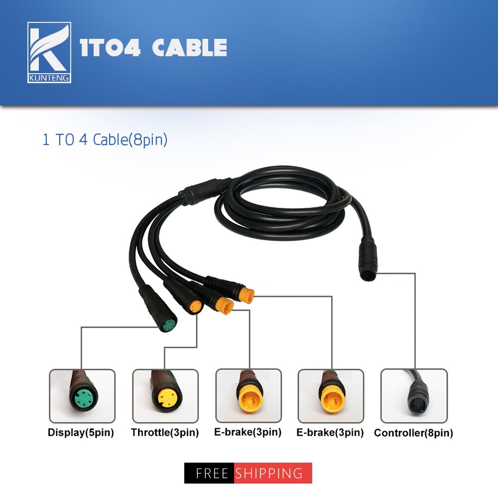 EBike Controller 36V 48V 250W 350W 15A 6 Mosfets KT Controller brushless Electric Bicycle Controller with Light Function: 1 to 4