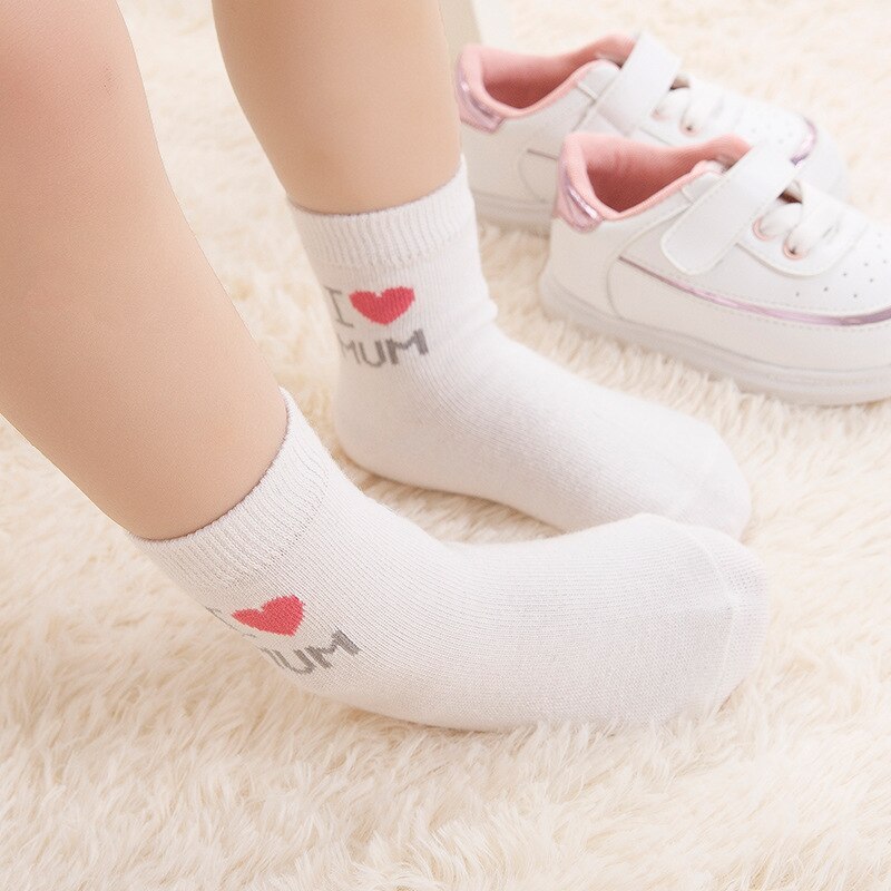Jeg elsker mor far sæt sokker tykkere komfort bomuld forår efterår og vinter nyfødte børn dreng baby pige sokker