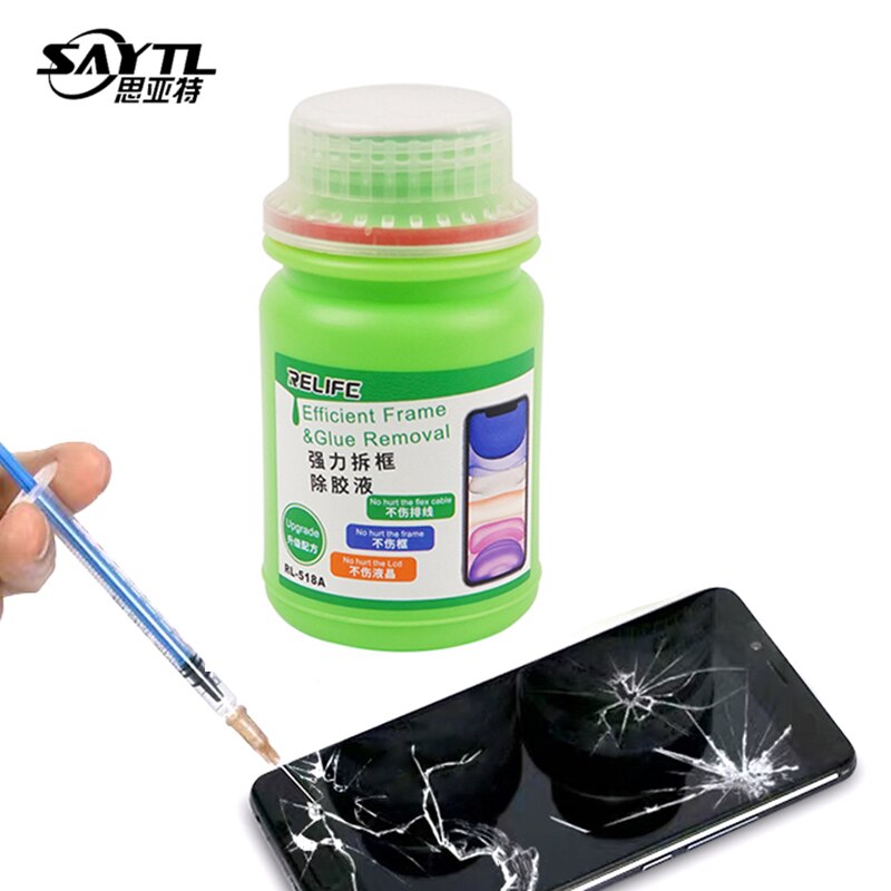 Liquide d'élimination de colle pour cadre LCD, 250ML, pour téléphone portable, écran LCD, cadre d'écran incurvé séparé, démontage, 1 pièce