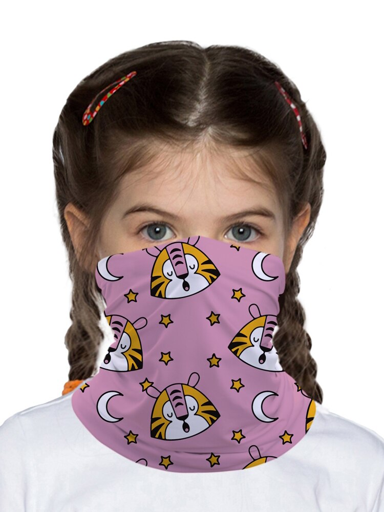 Tecknad tiger barn huvud/ansikte/mask hals bandana halsduk dubbel användning magic tub huvudduk cykling sport huvudbonad turban balaclava: I