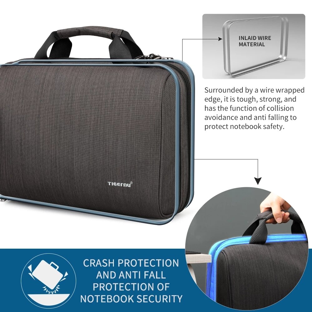 Tigernu bolsa do mensageiro dos homens de negócios se encaixa 13.1 "bolsa para portátil masculino casual bolsa de viagem de ombro dos homens maletas 300d oxford