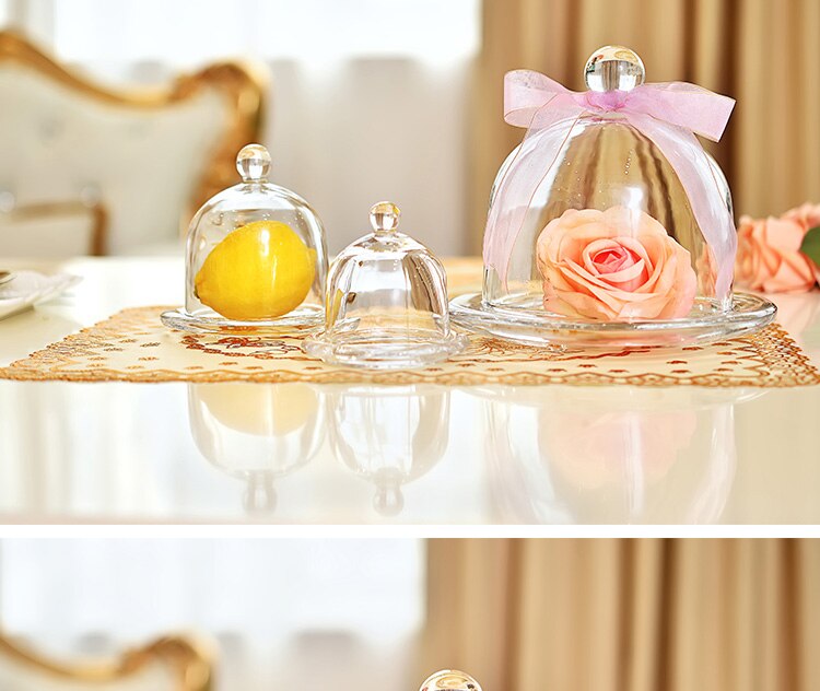 Bandeja de cristal transparente minimalista para pastel de estilo europeo, bandeja alta para fruta, Bandeja de postres de decoración de cumpleaños para boda LB81304