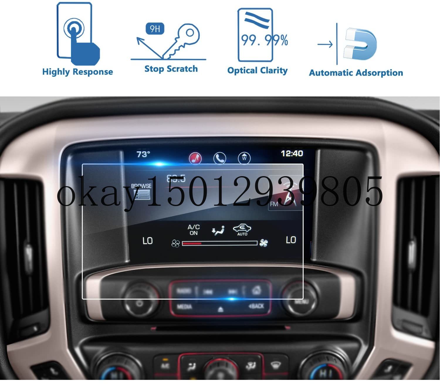 Til gmc sierra 1500 2500hd 3500hd 8 tommer intellilink bilnavigationsskærmbeskytter, høj klarhed  (8- tommer)