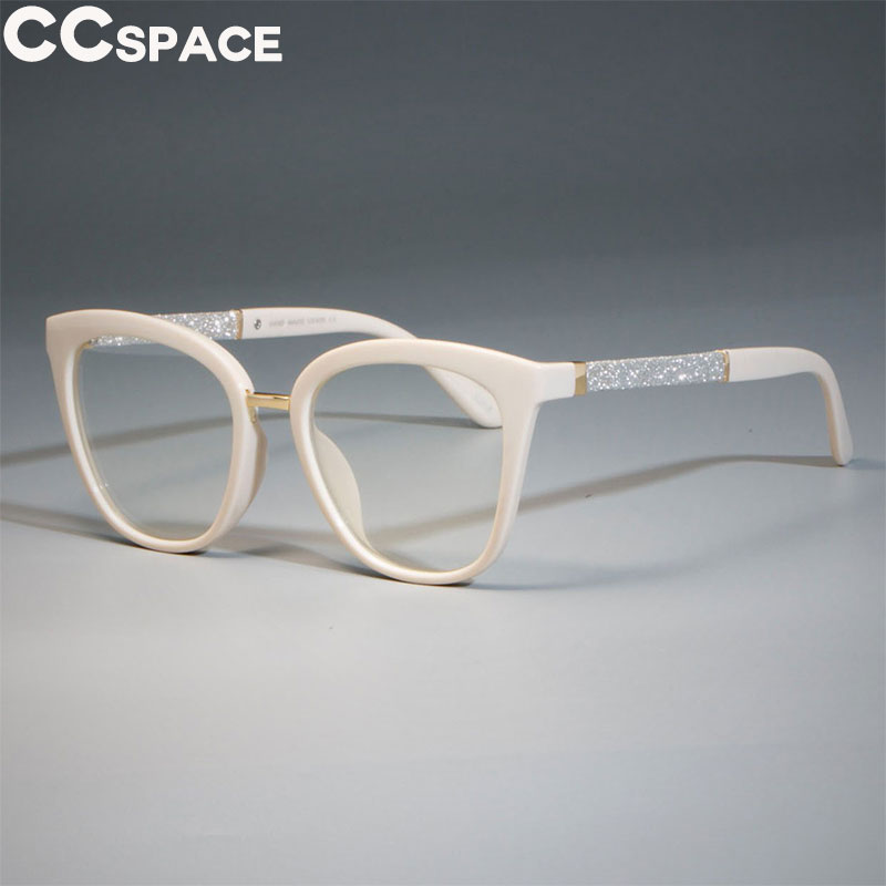 45074 Glitter piernas cuadrado gafas marcos mujeres brillante leopardo rojo gafas de gafas