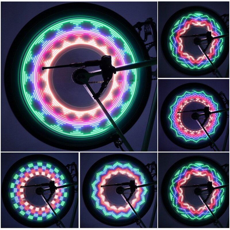 Luces para rueda de bicicleta, luz reflectante con 16 Flash, Lámpara decorativa resistente al agua