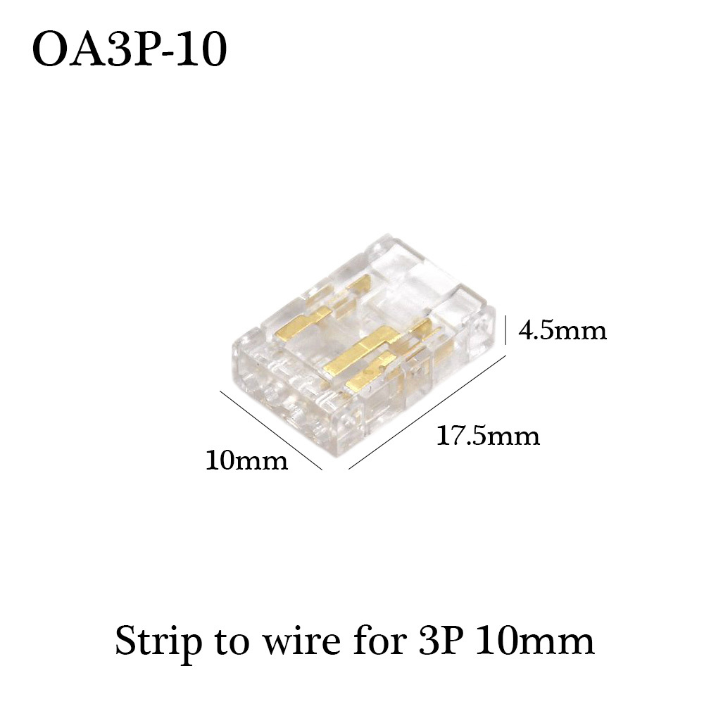 COB Strip to Wire LED Connectors 5 8 10mm Connection Solderless Extension For CCT FCOB RGB LED Strip Lights 2 3 4 Pin Connector: Ivory / Under 5Pcs