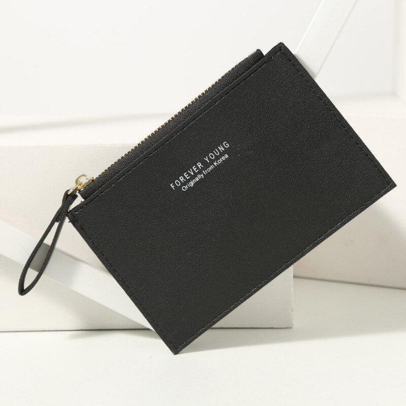 Men's and women's PU zipper card bag bank card bag ID card bag keychain coin bag cute student multi-card card holder