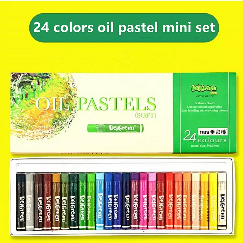 Lápiz de dibujo para estudiantes, suministros de Arte de forma redonda, Pastel de aceite suave, material de papelería escolar, , 12/24/36 colores
