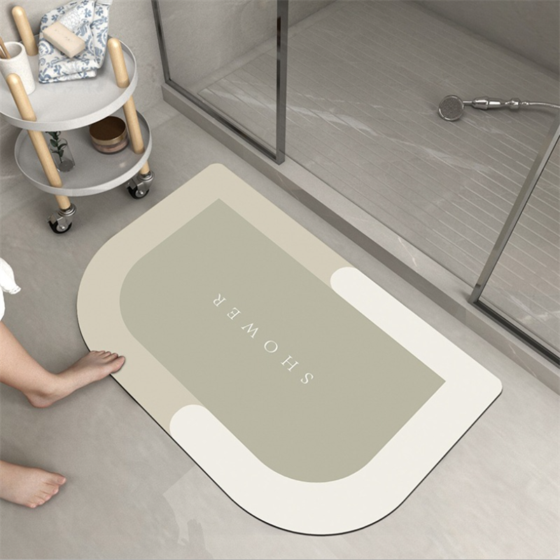 Alfombra de ducha de baño súper absorbente, juego de alfombras y alfombrillas de baño de secado rápido, alfombra antideslizante para puerta de baño, cocina, hogar, a prueba de aceite: Transparente / 2.500 mm x 2.500 mm