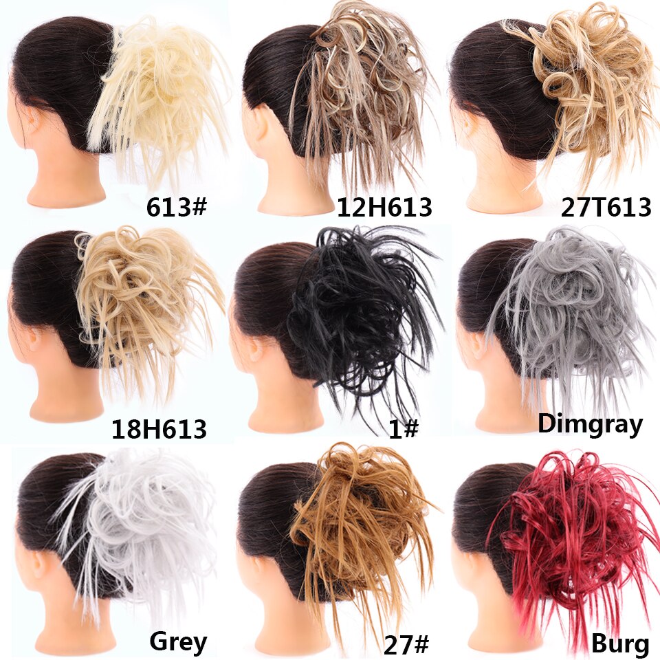 LUPU-Chignon de cheveux bouclés et salis | Extension de cheveux extensible pour femmes, Extension de cheveux couleur Ombre pour femmes