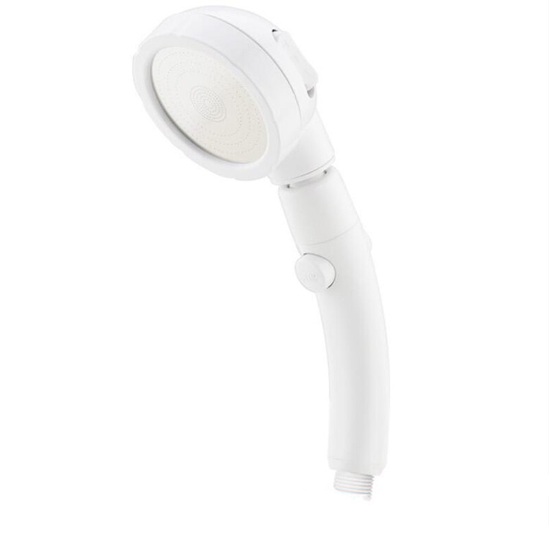 360 Degree Rotatable 3 Modes Shower Head With Water Control Button High-pressure Water-saving Rain Shower Watering Head: white