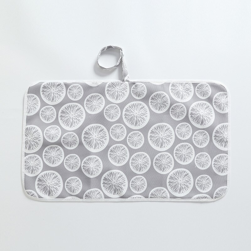60*35cm Neue Baby Windel Ändern matt wiederverwendbar Windel Kleinkind Waschbar Wasserdichte Matratze gestreift drucken freundlicher Spiel Boden matten: Zitrone(grau)