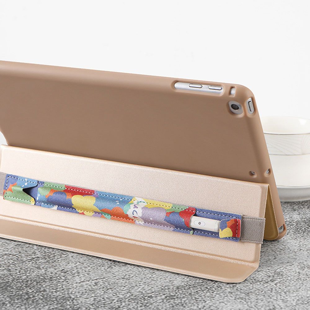 Pokrowiec na długopis Stylus pokrowiec na Tablet dotykowy ForApple ołówek tabletki torby na długopisy piórnik elastyczny skórzany pokrowiec ochronny z naklejką