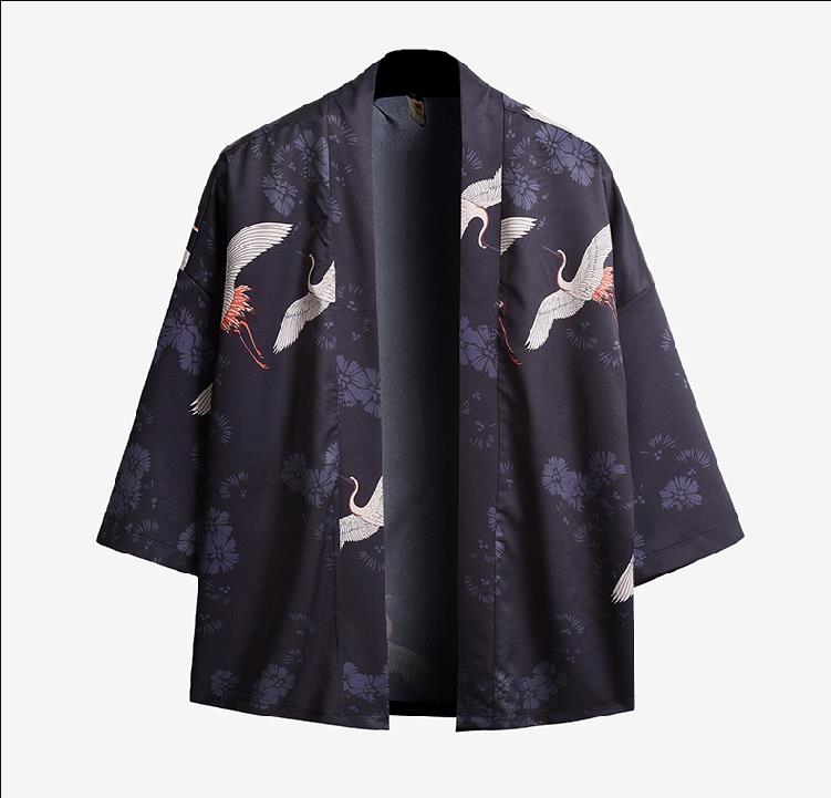 Kimono literario japonés de tipo yukata, kimono corto japonés holgado de estilo chino, kimono haori: 5 XL