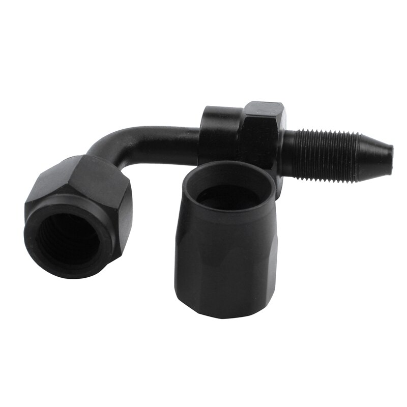 6AN 90 Degree Swivel Hose End Fitting - Black, For PTFE Braided Fuel Lines (AN-6)