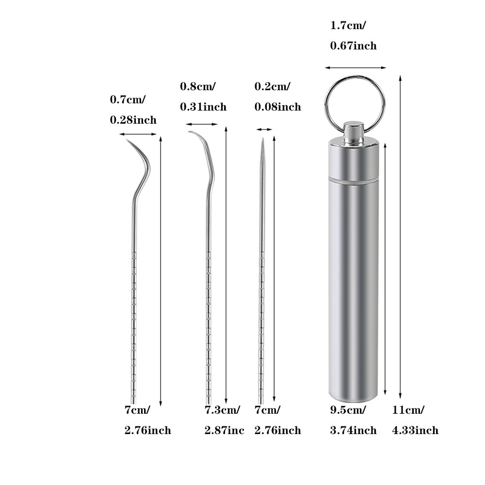 Stainless Steel Toothpick Set Metal Flossing Tools With Portable Toothpick Holder Outdoor Travel Seal Storage Container Box Case