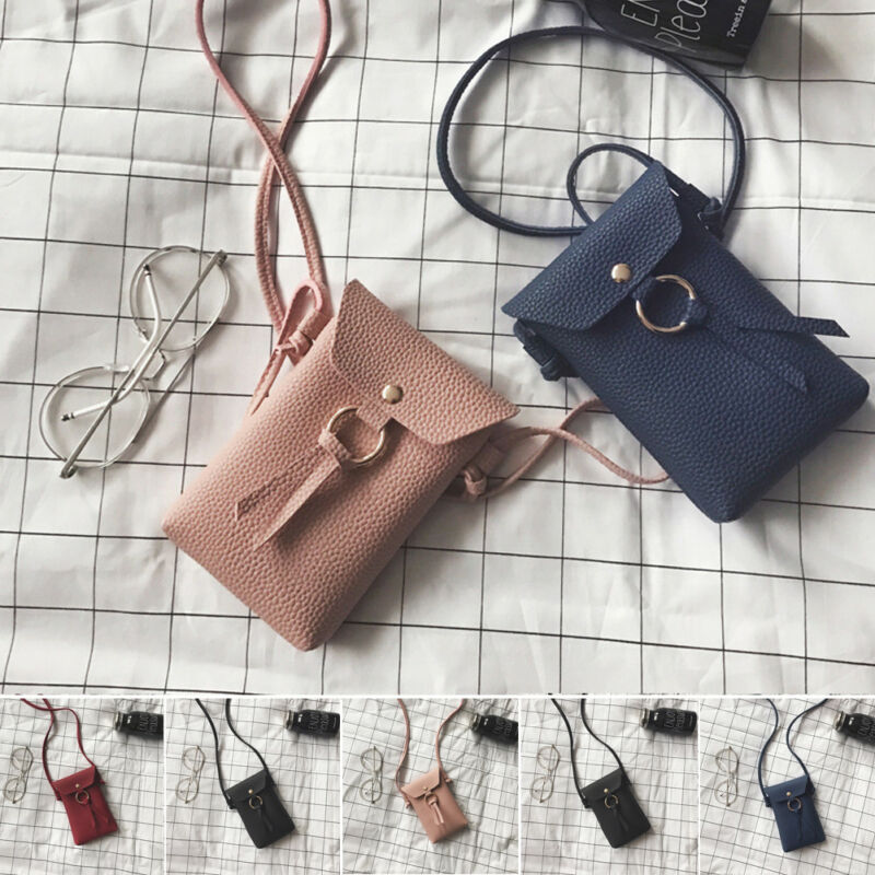 Kvinnor mobiltelefonpåse mini axelväskor handväska crossbody messenger mobilväska