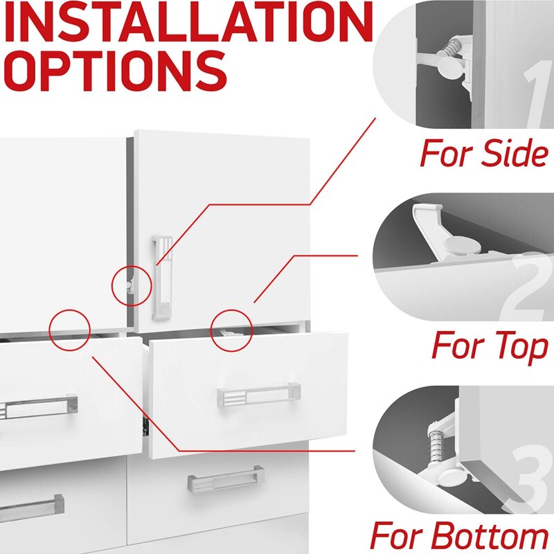 10Pcs Cabinet Locks Child Safety Latches Baby Safe netic Drawer Cupboard Lock Kids Adhesive Proof Cabinet Locks