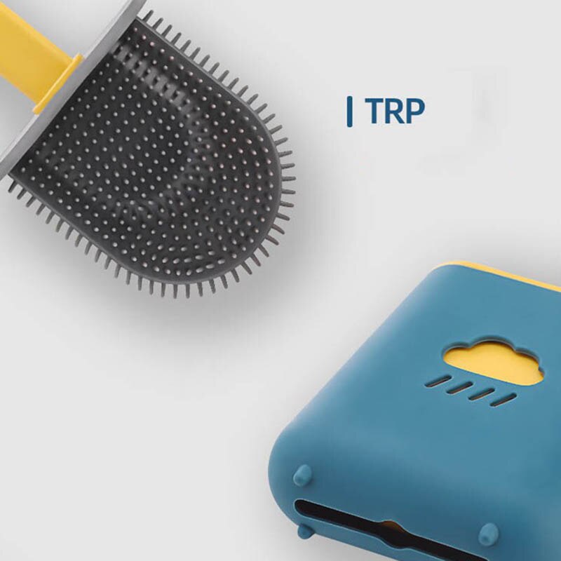 1Pcs Silicone Wc Borstel Platte Zachte Hoofd Vloer Reinigingsborstel Voor Wc Badkamer Accessoires Thuis Schoonmaken Tool Houder set