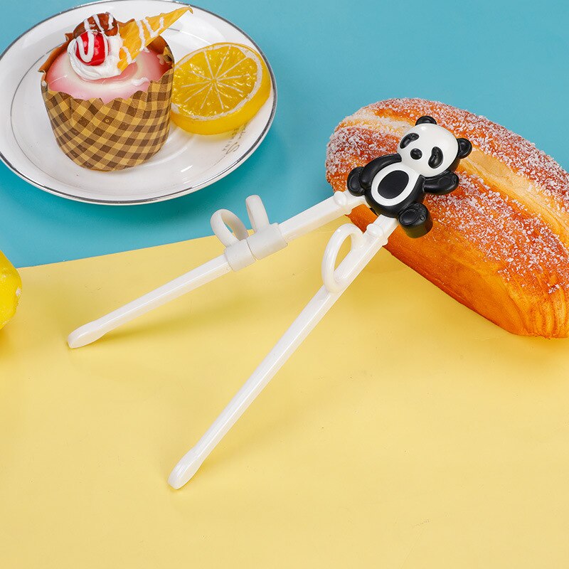 Cute Chopsticks for Kids Cartoon Learning ChopSticks Reusable Finger Positioning Training Chopsticks Children Tableware Set: black