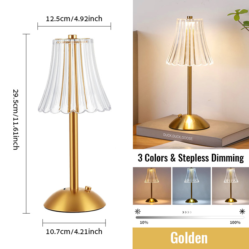 LED Tisch Lampen berühren Sensor Schreibtisch Nachtlicht USB Aufladbare Tragbare Schlafzimmer Nachtlicht Lesen Lampen Dekor Licht: Gold